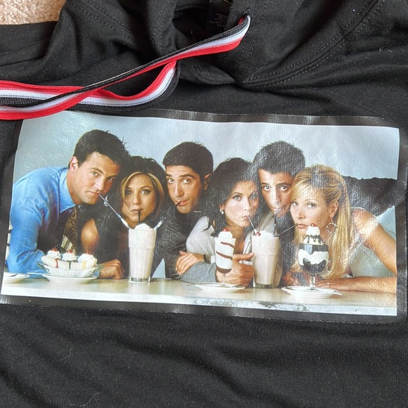 Friends Black Cropped Hoodie. Size medium - Picture 3 of 5